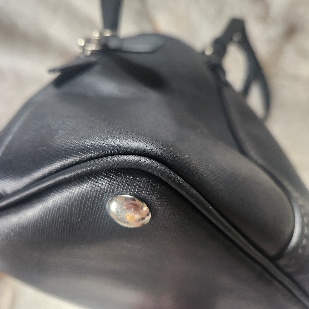Coach Black Peyton Leather Cora Domed Satchel - Picture 15 of 16